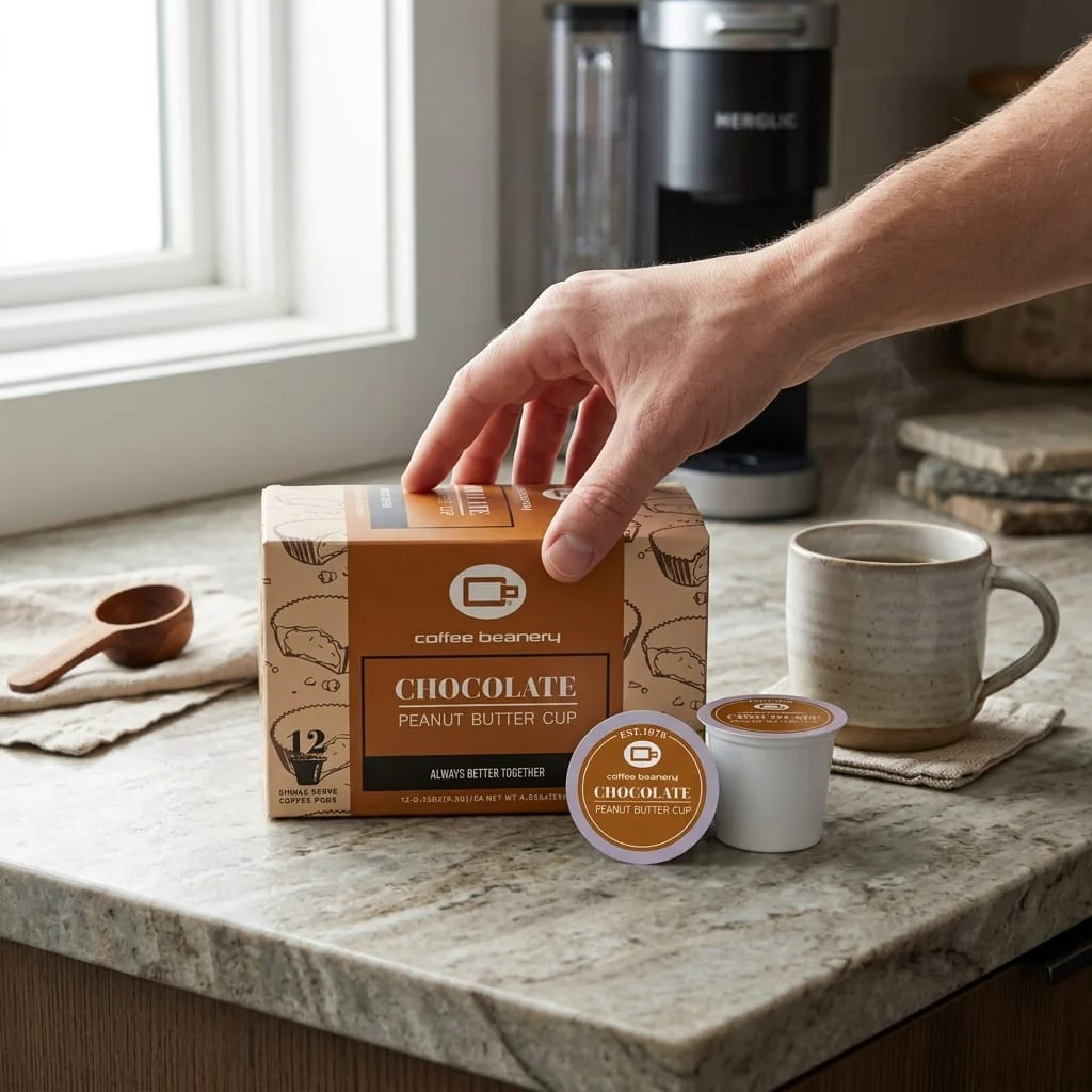 Chocolate Peanut Butter Cup Flavored Coffee Pods - Image 6