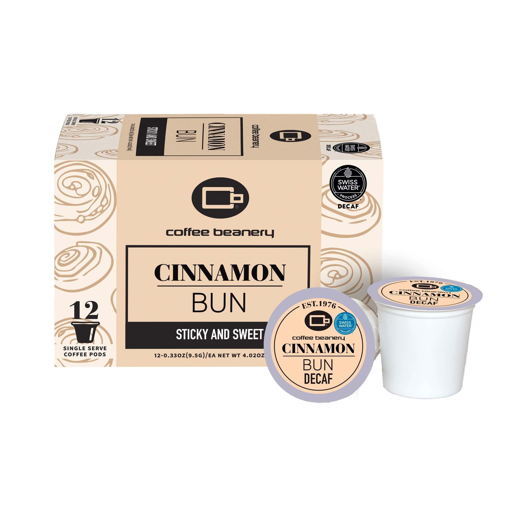 Cinnamon Bun Flavored Decaf Coffee Pods