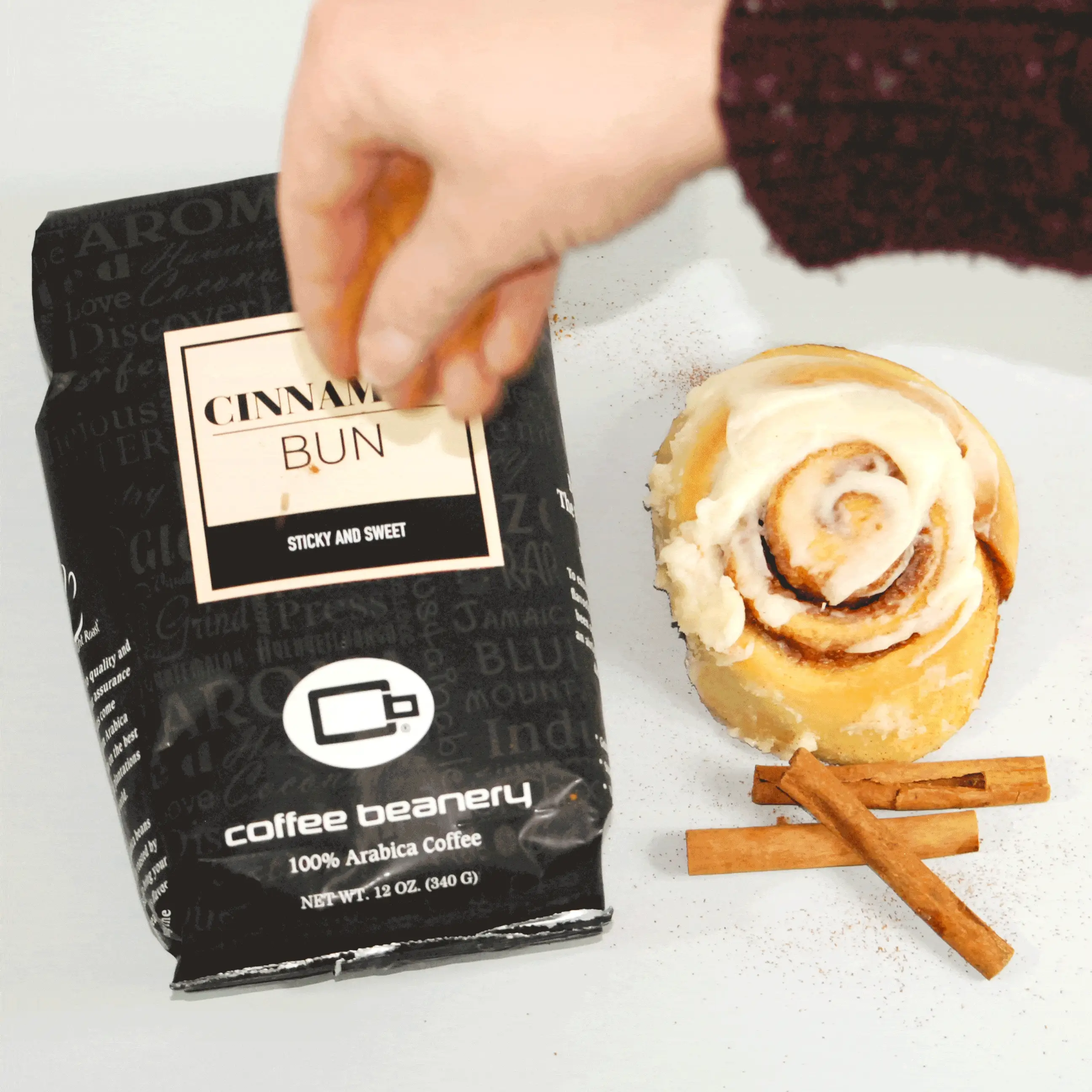 Cinnamon Bun Flavored Swiss Water Process Decaf Coffee - Image 5