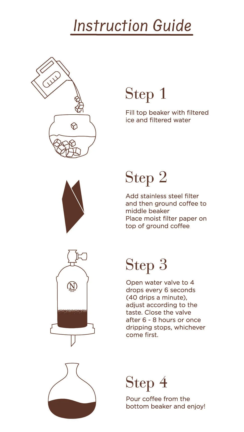 Nispira Modern Ice Cold Brew Dripping Coffee Maker Tower,  600 ml (BD-6) - Image 7