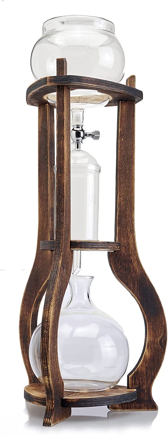 Nispira Retro Ice Cold Brew Dripping Coffee Maker Tower, 600ml in Wooden (BD-7) - Image 3
