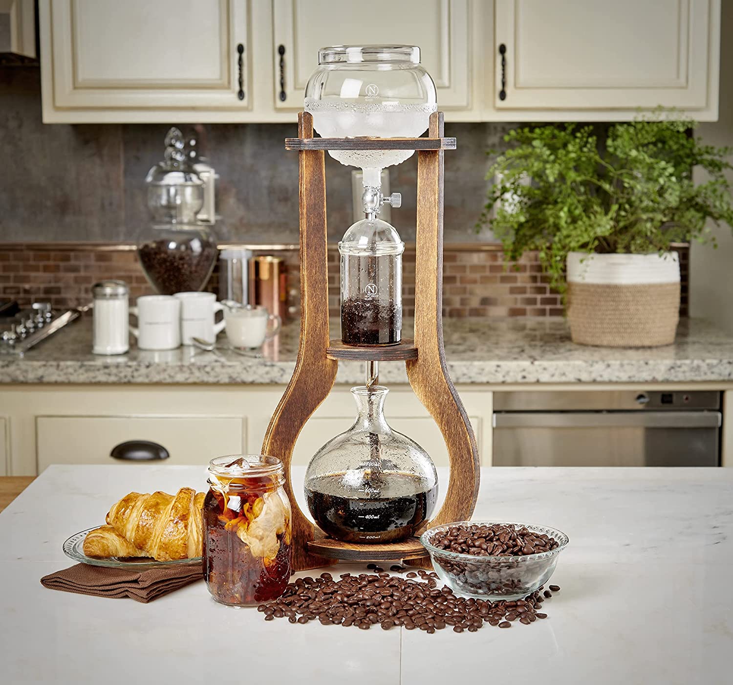 Nispira Retro Ice Cold Brew Dripping Coffee Maker Tower, 600ml in Wooden (BD-7) - Image 5