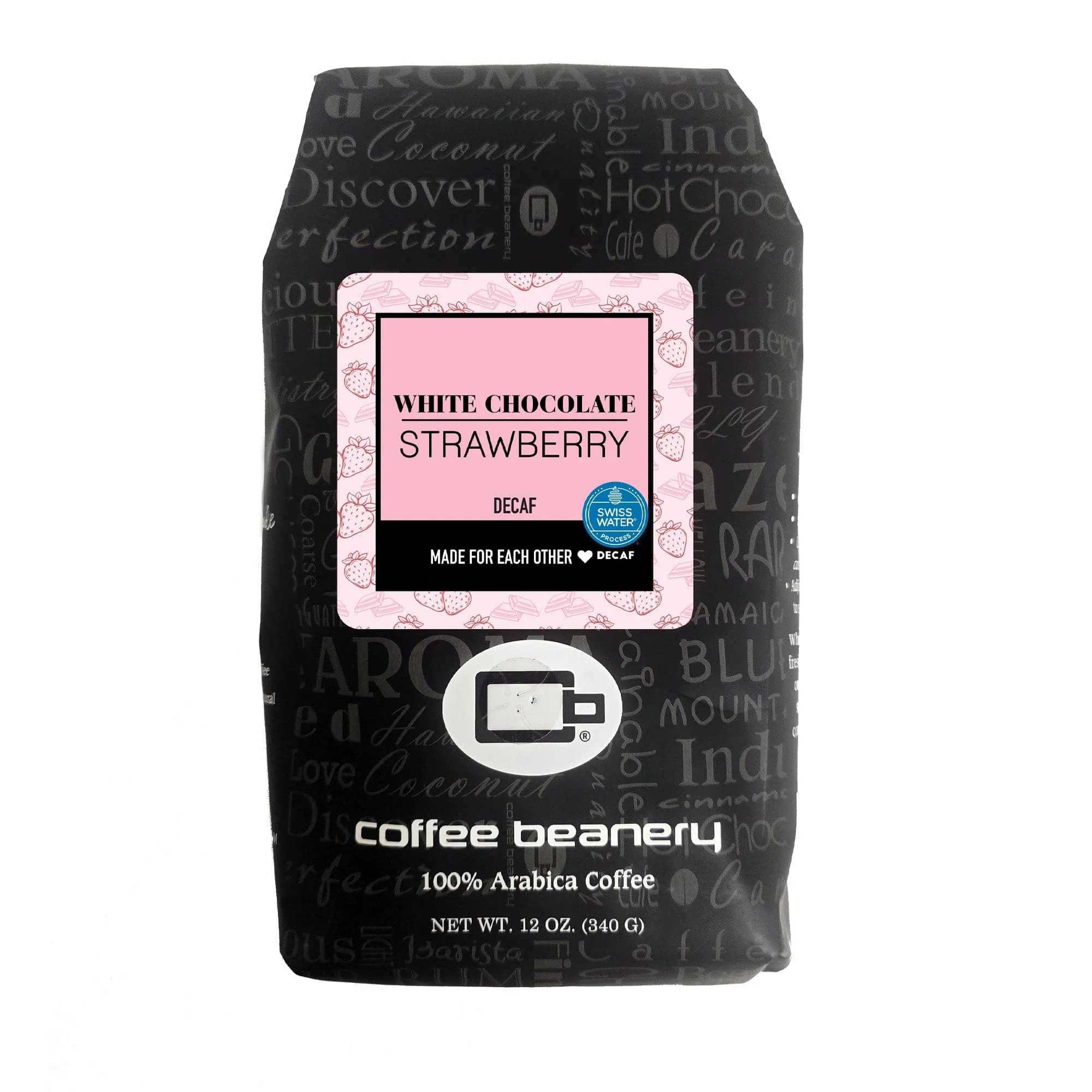 White Chocolate Strawberry Flavored SWP Decaf Coffee